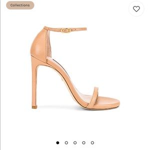 Stuart Weitzman Nudist Heel in Adobe Leather